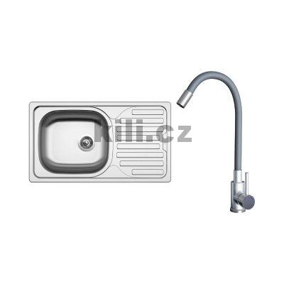 Set d�ez Classic 760 3 1/2� nerez matn� + baterie Elasta nerez/�ed�