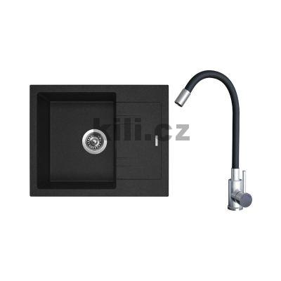 Set d�ez Linea 600 3 1/2� Granblack + baterie Elasta nerez/�ern�