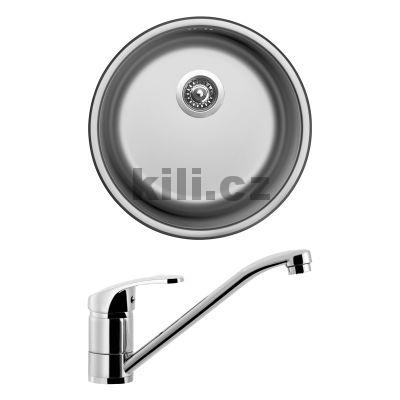 V�ce informac� o v�robku Set d�ez Round 450 3 1/2� nerez matn� + baterie Pronto chrom lesk