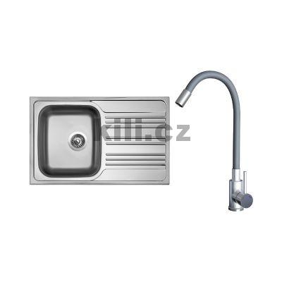 Set d�ez Star 780 V 3 1/2� nerez matn� + baterie Elasta nerez/�ed�