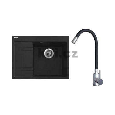 Set d�ez Rim 650 P 3 1/2� Metalblack + baterie Elasta Nerez/�ern�