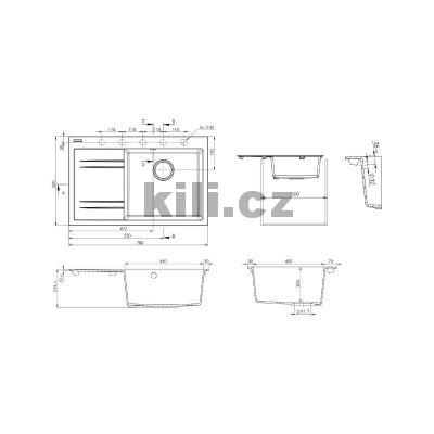 Set d�ez Rim 780 P 3 1/2� Granblack + baterie Vitalia �ern� mat