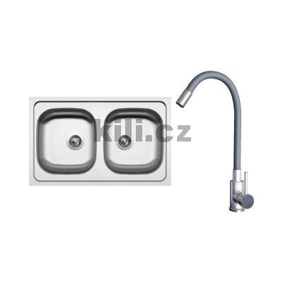 Set d�ez Classic 800 DUO 3 1/2� nerez matn� + baterie Elasta nerez/�ed�