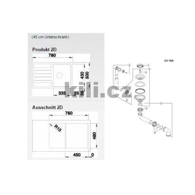 D�ez Legra 45 S 3 1/2", horn� oto�n�, antracit