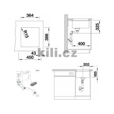 D�ez Subline 375 U InFino 3 1/2" z��iv� b�l� keramika, spodn�, bez excentru