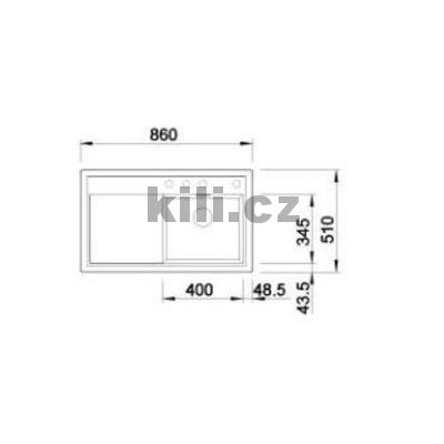 D�ez Zenar 45 S 3 1/2" InFino Silgranit b�l�, vana vpravo, s excentrem