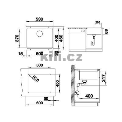 D�ez Etagon 500-U, 3 1/2" b�l� bez odtokov� armatury