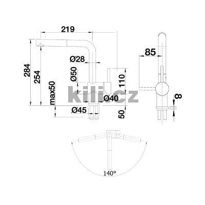Baterie Linus S Silgranit-look, antracit s vytahovac� koncovkou