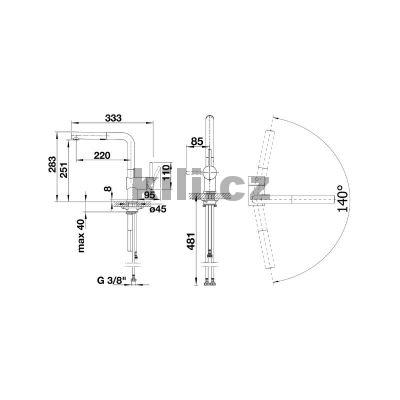 Baterie Linus S Vario, chrom s vytahovac� koncovkou a p�ep�na�em na sprchu