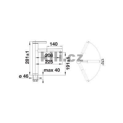 Baterie Linee - S tartufo/chrom se sprchou