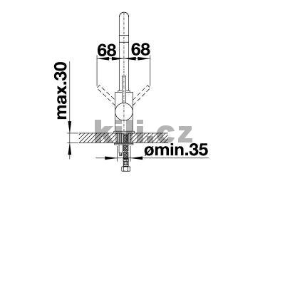Baterie Mili chrom tvar "J"