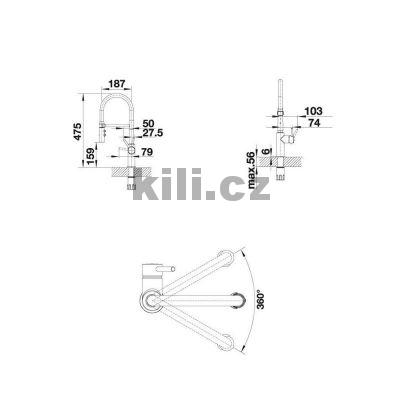 Baterie Catris S Flexo chrom/�ern� sprcha/proud