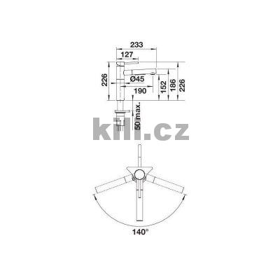 Baterie Alta-S II antracit, vytahovac� koncovka, sprcha/proud