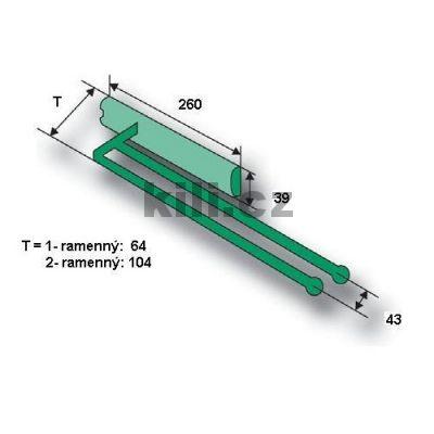 Dr��k na ut�rky v�suvn�, jednoramenn�, 410 mm, chrom