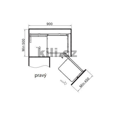 Slep� roh ELEGANCE s tlumen�m dotahem, pln� dno, prav�, chrom/b�l�, 1002996001