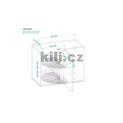Karusel 180� WIRELI Komfort, 610x695-770 mm, chrom, 1002314001