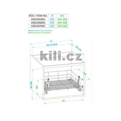 Plnov�suvn� ko� WIRELI Komfort bo�n� s tlumen�m dotahem,  chrom, 1002307001