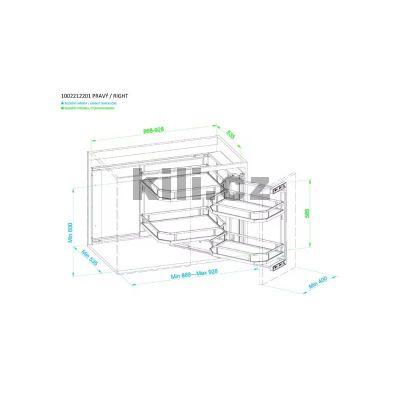 Slep� roh Wireli Elegance s tlumen�m dotahem, pln� dno, prav�, chrom/b�l�, 1002212201