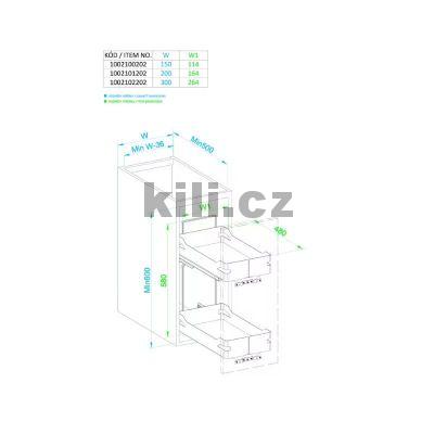Plnov�suvn� dvojko� WIRELI Style 114x480x580, antracit, 1002100202