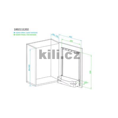 Ko� na dv��ka WIRELI Style s h��ky na ut�rky 370x120x530 mm, antracit, 1002111202