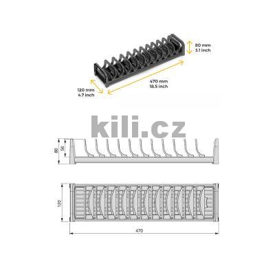 Dr��k Orderbox na n�dob�, 120x470x80 mm, antracit, 3108005412