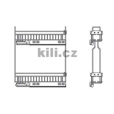 Plnov�suvn� dvojko� INOXA 200 mm,  prav�, chrom, Quadro s tlumen�m