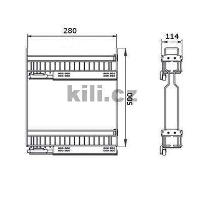 Plnov�suvn� dvojko� INOXA 150 mm, lev�, chrom, horn� sk���ka