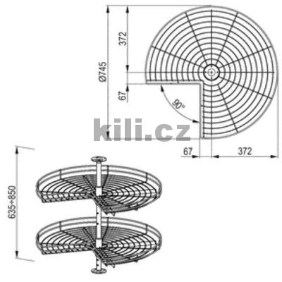 Oto�n� ko� 3/4 Karusel Nova 750 mm,  b�l� + osa