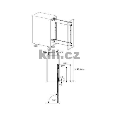 R�m v�suvn� COMFORT ll, 630 mm, prav�, antracit