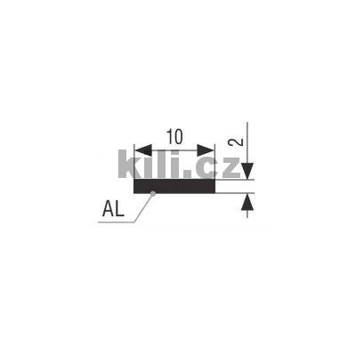 Dekorativn� li�ta 10x2mm - nerez brou�en� T1020/Ne