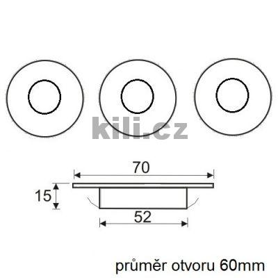 LED sv�tlo bodov� Maia 2,4W, nerez, studen� b�l�, 12V - sada 3ks