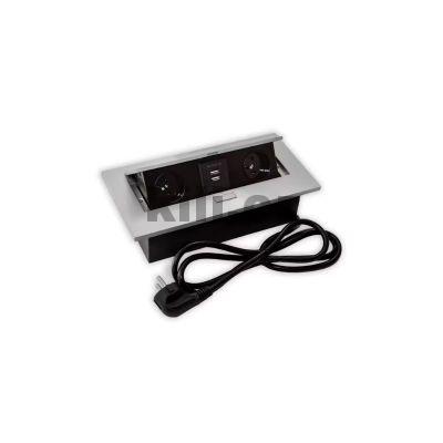 V�ce informac� o v�robku Elektro z�suvka v�klopn� FLEXI st��brn� - 2x z�suvka, 2x USB, 1x RJ45 s kabelem 3204037120