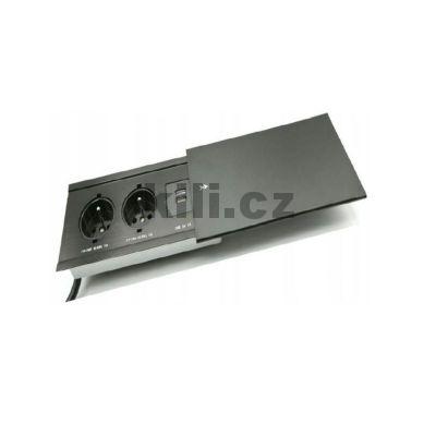 Elektro z�suvka MODUL st��brn� 2x z�suvka+2x USB-A, 3204053120