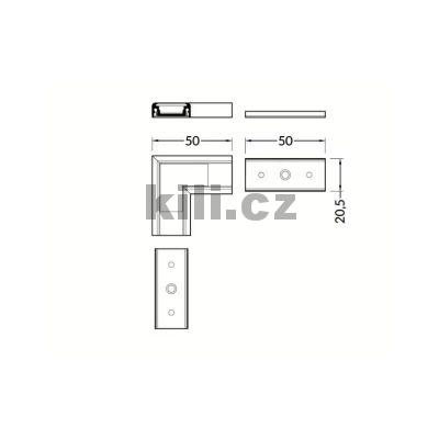 Spojka li�ty rohov� WIRELI SURFACE14 - 90� hlin�k anoda 3209485120
