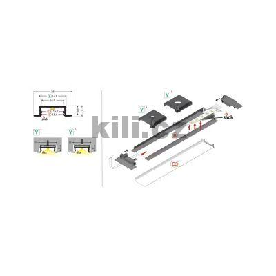 Li�ta pro LED Wireli Groove14.V2 BC3/Y, st��brn� elox, 2 m, 3209635120