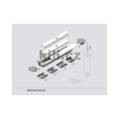 Li�ta pro LED WIRELI GROOVE10 BC/UX st��brn� elox, 3 m, 3202141120