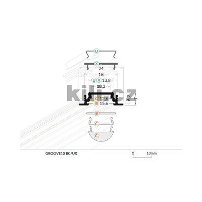 Li�ta pro LED WIRELI GROOVE10 BC/UX �ern� elox, 4 m, 3209132120