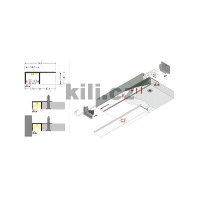 Li�ta pro LED WIRELI PLANE14 SIDE BC3 hlin�k surov�, 2m, 3209664120