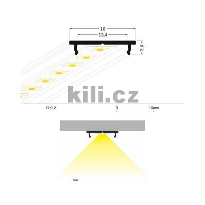 Li�ta pro LED WIRELI FIX12 hlin�k surov�, nalo�en�, 2 m, 3202105120