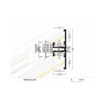 Li�ta pro LED WIRELI BACK10 st��brn� elox, speci�ln�, 2 m, 3209115120