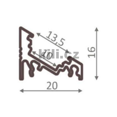 Li�ta pro LED WIRELI CORNER10 BC/UX �ern� elox, 2m, 3209116120