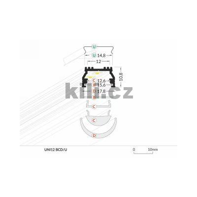 Li�ta pro LED WIRELI UNI12 st��brn� elox, 2 m, 3209156120