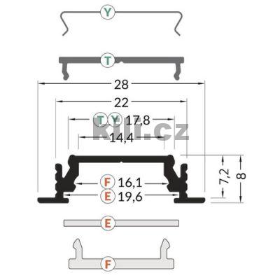Li�ta pro LED WIRELI GROOVE14 b�l� lak, vlo�en�, max 2m, 3209199120