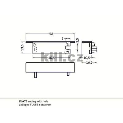Koncovka WIRELI FLAT8 �ern� s otvorem na kabel, p�r 3209092602