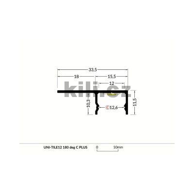 Profil WIRELI UNI-TILE12 180�/ C PLUS st��brn� elox, 2m, 3209412120