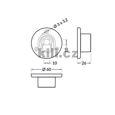 Mont�n� �chyt WIRELI OVAL20 bo�n�, plast �ed� 3209014600