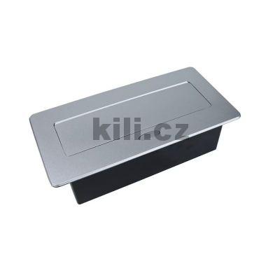 Elektro z�suvka v�klopn� st��brn� - 2x z�suvka, 1x USB-A, 1xUSB-C s kabelem 3204093120