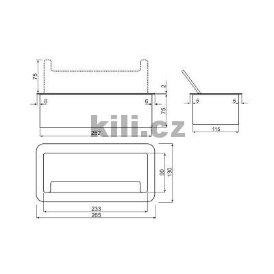 Elektro z�suvka stolov� �ern� - 2x z�suvka + 1xUSB-A, 1x USB-C + 2x NET, s kabelem