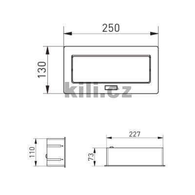 Elektro z�suvka v�klopn� SOFT �ern�, 2x 230V+USB-A+USB-C, kabel 1,5m