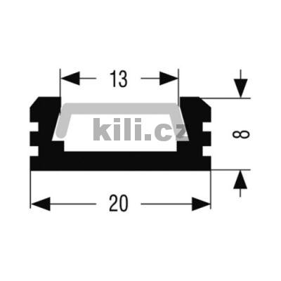 Difuzor pro LED EAL3/kr/ml ml��n� krytka k profil�m EAL2 a EAL3